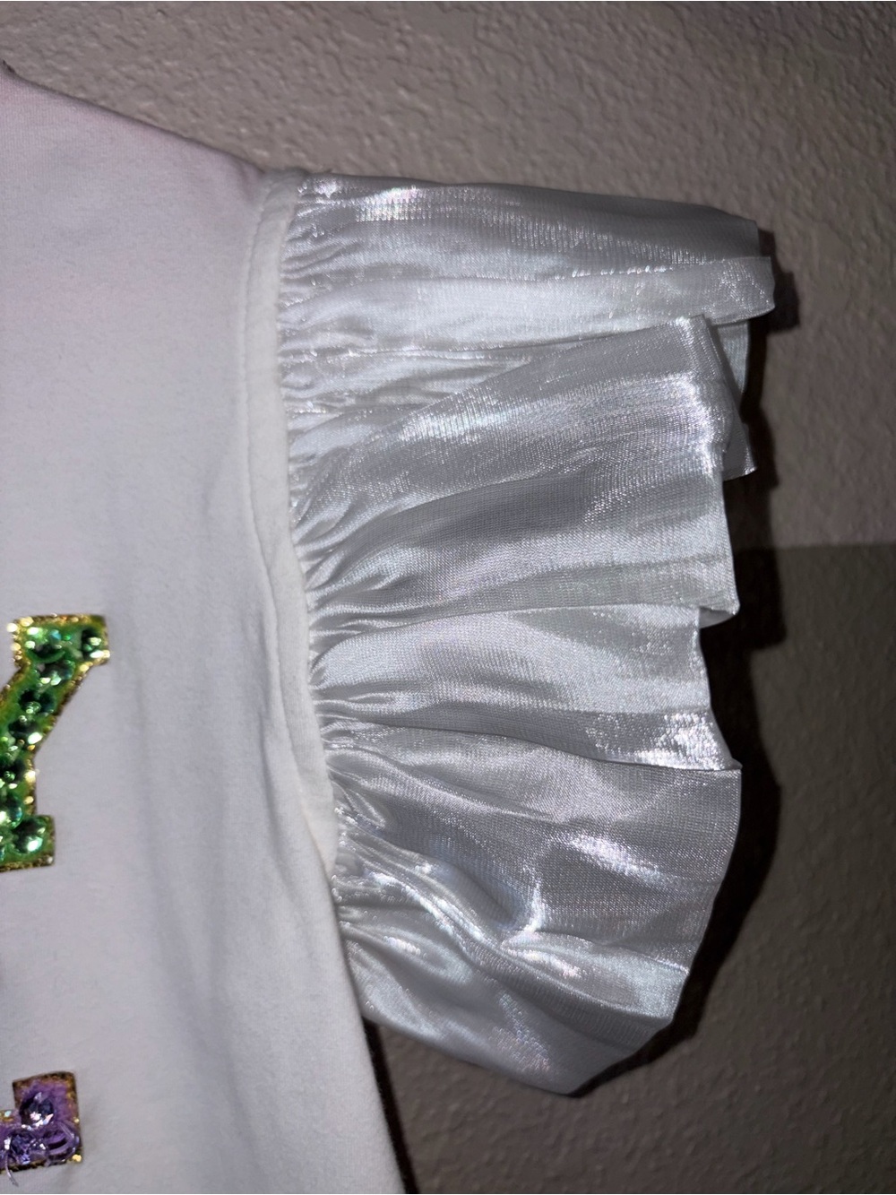 Lola + The Boys Girl 6 White BDAY GIRL Sequin Tee Shirt Shimmer Ruffle Birthday - Picture 8 of 10